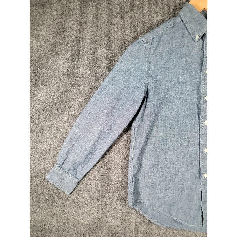 Polo Ralph Lauren Shirt Boys Medium (10-12) Blue Long Sleeve Button Up Chambray